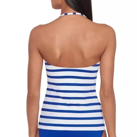 Lauren Ralph Lauren Port Stripe Lace Front Bandini Top swimsuit swimwear 16 - Picture 3 of 11